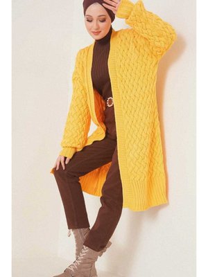 Kopya Hasır Saç Örgü Triko Hırka