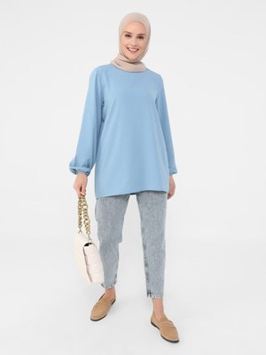 Asit Yıkama Mom Kalıp Kot Pantolon Mavi Asit Yıkama Mom Kalıp Kot Pantolon Mavi