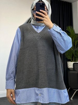 Süveterli Gömlek Füme