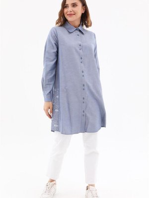 Yazı Baskılı Lacivert Tunik Yazı Baskılı Lacivert Tunik