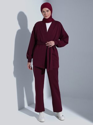 Mürdüm Kap Pantolon İkili Takım