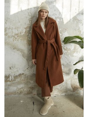 Taba Kaşe Kuşaklı Astarlı Kaban