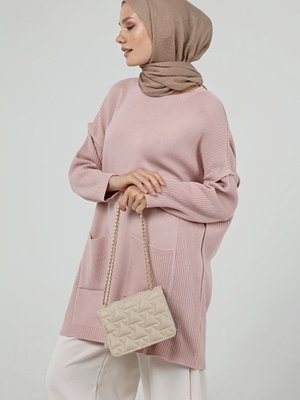 Çift Cepli Uzun Triko Tunik Çift Cepli Uzun Triko Tunik