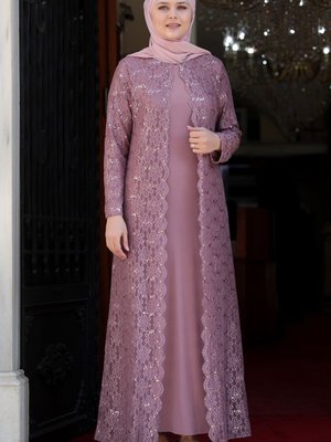 Papatya Abiye Elbise Pudra