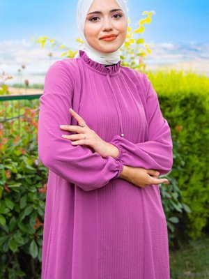 Nervürlü Büyük Beden Gül Kurusu Tunik