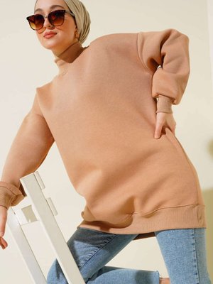 Kışlık Yarım Balıkçı Yaka İplik Şardonlu Düz Tunik Kışlık Yarım Balıkçı Yaka İplik Şardonlu Düz Tunik