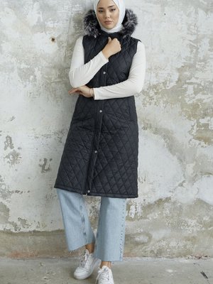 Volie Kapitone Cepli Yelek Siyah Volie Kapitone Cepli Yelek Siyah