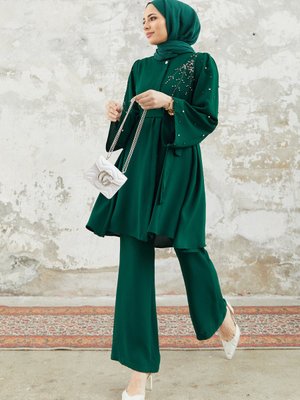 Rina Tunik Pantolon Takım Zümrüt Rina Tunik Pantolon Takım Zümrüt