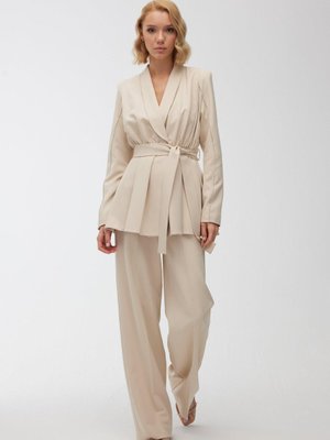 Yüksek Bel Palazzo Pantolon Bej Yüksek Bel Palazzo Pantolon Bej