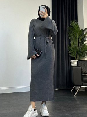 Cemre Triko Elbise Füme Cemre Triko Elbise Füme