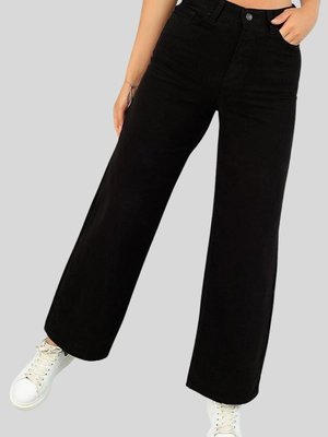 Siyah Palazzo Kot Pantolon