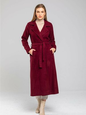 Kemerli Yünlü Astarsız Kaşe Kaban