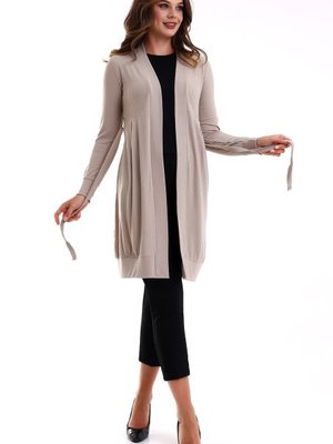 Vizon Uzun Kol Önü A Pile Kuşaklı Jakar Esnek Penye Kaftan Hicab & Hırka Vizon Uzun Kol Önü A Pile Kuşaklı Jakar Esnek Penye Kaftan Hicab & Hırka