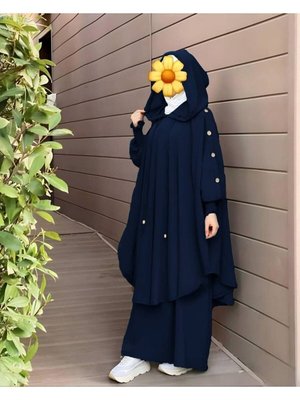 Parçalı Çarşaf Hijab Medine İpek