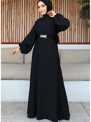 Pileli Kemerli Abiye Elbise Pileli Kemerli Abiye Elbise