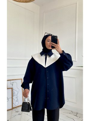 Lacivert Gemici Yaka Gömlek