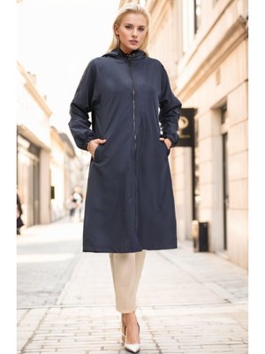 Lacivert Kapüşonlu Cepli Kap Lacivert Kapüşonlu Cepli Kap