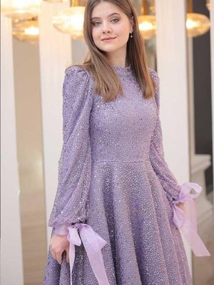 Işıl Abiye Elbise Lila