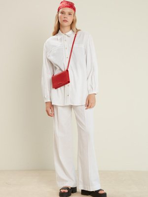 Keten Karışımlı Palazzo Pantolon Ekru Keten Karışımlı Palazzo Pantolon Ekru