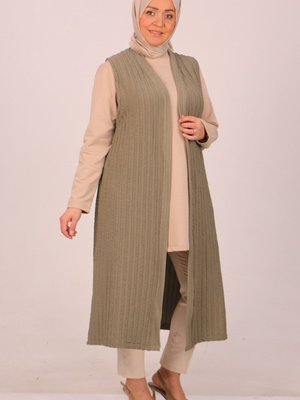 Nefti Büyük Beden Giy Çık Bürümcük Yelek