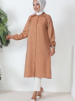 Camel Yaka Detaylı Kap Camel Yaka Detaylı Kap