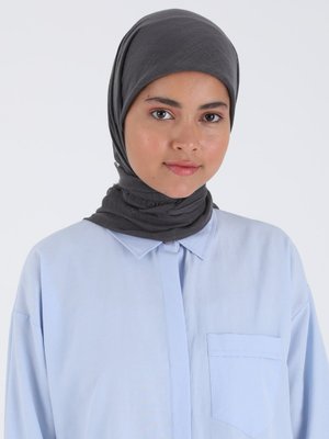 Füme Düz Flamlı Eşarp Füme Düz Flamlı Eşarp