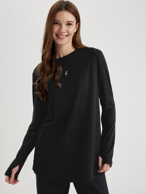 Defactofit Bisiklet Yaka Sporcu Uzun Kollu Tunik Tişört