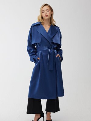 Organze Kruvaze Abiye Trençkot Gece Mavisi Organze Kruvaze Abiye Trençkot Gece Mavisi