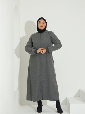 Mevsimlik Oduncu Tam Boy Gizli Patlı Fermuarlı Ferace