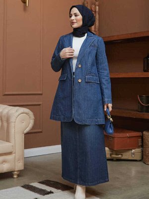 Klasik Denim Ceket Koyu Mavi Klasik Denim Ceket Koyu Mavi