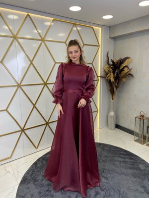 Omuzu Taşlı Sema Abiye Elbise Fuşya Omuzu Taşlı Sema Abiye Elbise Fuşya