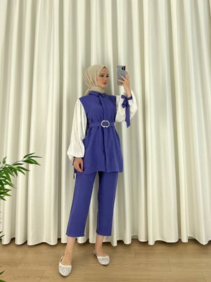 Kuşaklı İkili Takım Mor