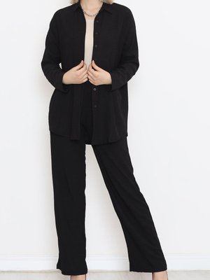 Gofre Gömlekli Takım Siyah Gofre Gömlekli Takım Siyah