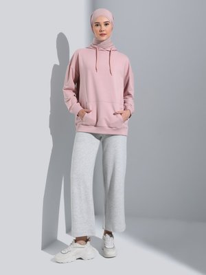 Gül Kapüşonlu Rahat Kalıp Sweatshirt Gül Kapüşonlu Rahat Kalıp Sweatshirt