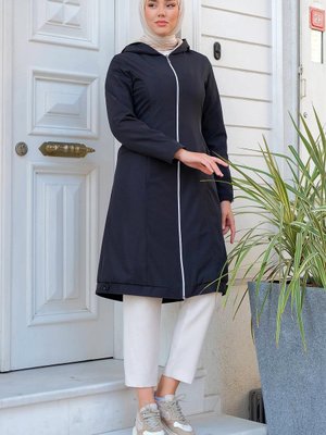 Sabit Kapüşonlu İçi Peluş Mont Siyah Sabit Kapüşonlu İçi Peluş Mont Siyah