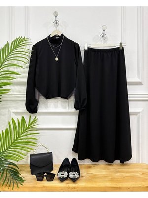 Helin Etekli Takım Siyah Helin Etekli Takım Siyah