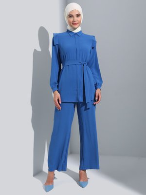 Aerobin Aller Detaylı Tunik & Pantolon İkili Takım İndigo