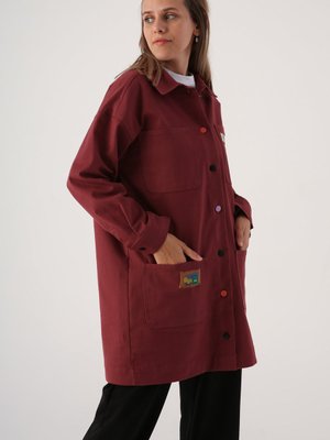 Gül Pamuklu Renkli Düğmeli Süs Etiketli Cepli Ceket