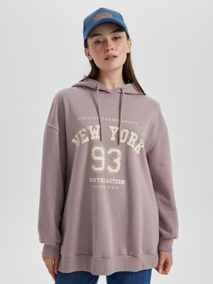 Regular Fit Kapüşonlu Kalın Sweatshirt Tunik