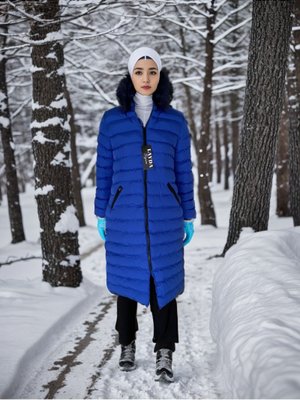 Kapuşonlu Şişme Mont Saks