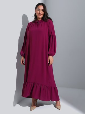 Vişne Büyük Beden Balon Kol Aerobin Elbise Vişne Büyük Beden Balon Kol Aerobin Elbise