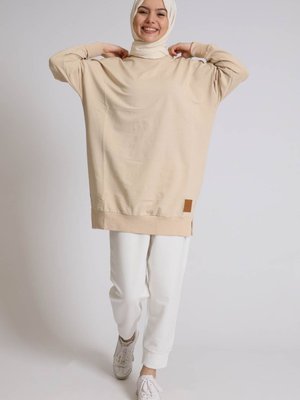 Iki Ip Basic | Açık Bej Tunik Moda Trend / Sweat Iki Ip Basic | Açık Bej Tunik Moda Trend / Sweat