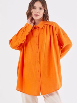 Omuz Detaylı Oranj Gömlek