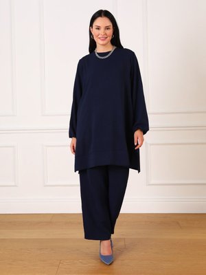 Büyük Beden Tunik & Pantolon İkili Aerobin Takım Dark İndigo