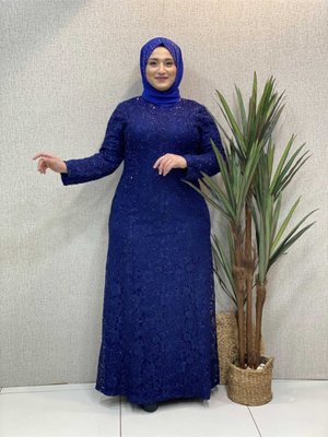 Saks Güpür Abiye Elbise Saks Güpür Abiye Elbise