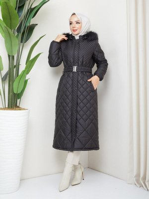 Sarya Büyük Beden Kadın Tesettür İçi Astarlı Araboy Şişme Mont