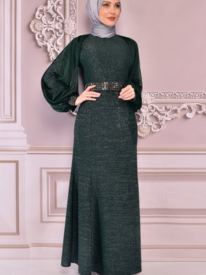 Simli Elbise Zümrüt Simli Elbise Zümrüt