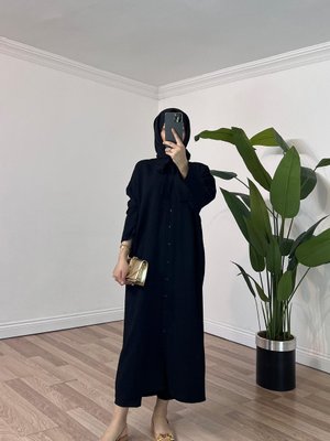 Natural Gofre Tunik Siyah