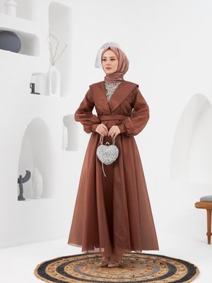 Perihan Abiye Elbise Kahverengi Perihan Abiye Elbise Kahverengi