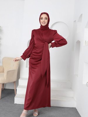 Kırmızı Maria Abiye Elbise